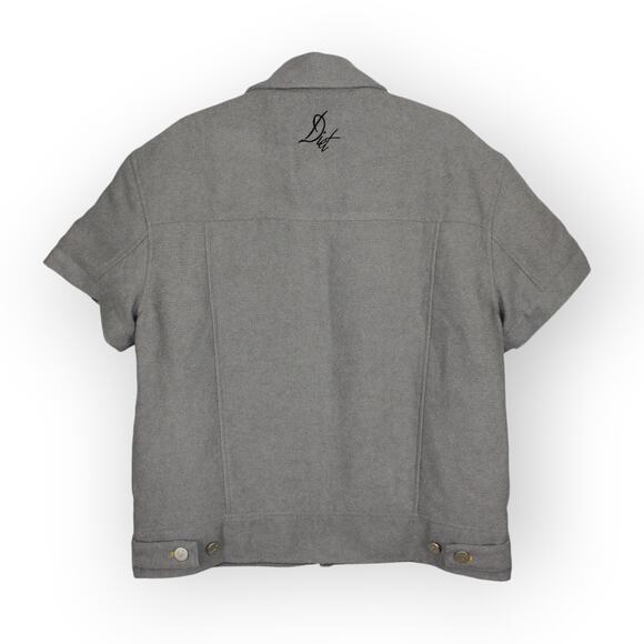 NEW DietStartsMonday_ (M) Trucker ShortSleeve ButtonUp Utility Shirt Jacket Grey - Picture 4 of 15